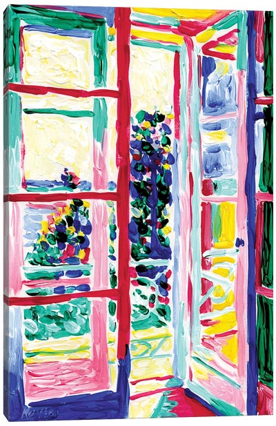 View From The Balcony Canvas Art Print - Window Art