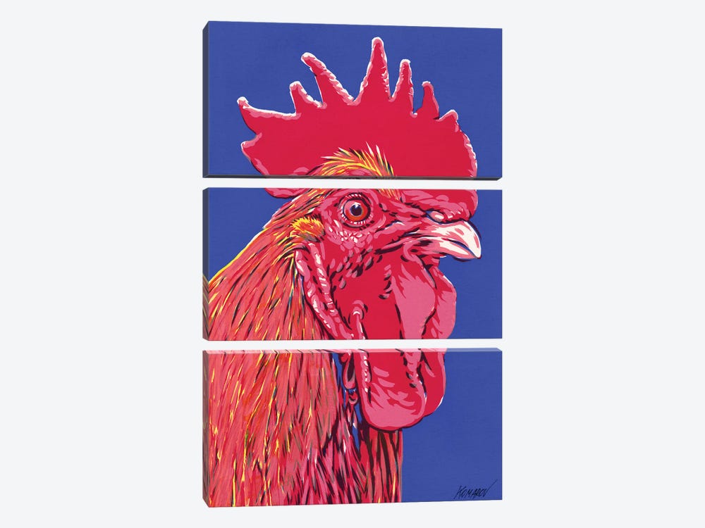 Rooster by Vitali Komarov 3-piece Canvas Art