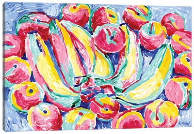 Bananas And Apricots Still Life Canvas Art Print - Banana Art