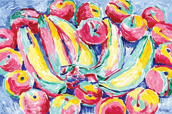Artists Like Matisse: Bananas And Apricots Still Life by Vitali Komarov