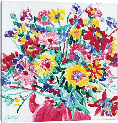 Vase With Flowers Canvas Art Print - Vitali Komarov