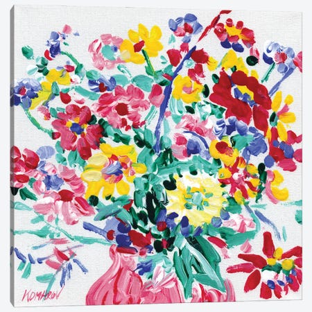 Vase With Flowers Still Life Canvas Print #VTK144} by Vitali Komarov Canvas Artwork