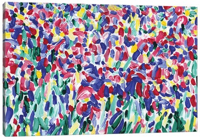 Iris Flowers Bed Canvas Art Print