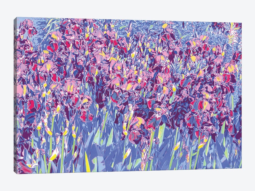 Iris Flowers In A Field by Vitali Komarov 1-piece Canvas Artwork