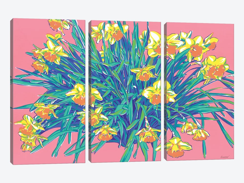 Daffodils by Vitali Komarov 3-piece Canvas Print