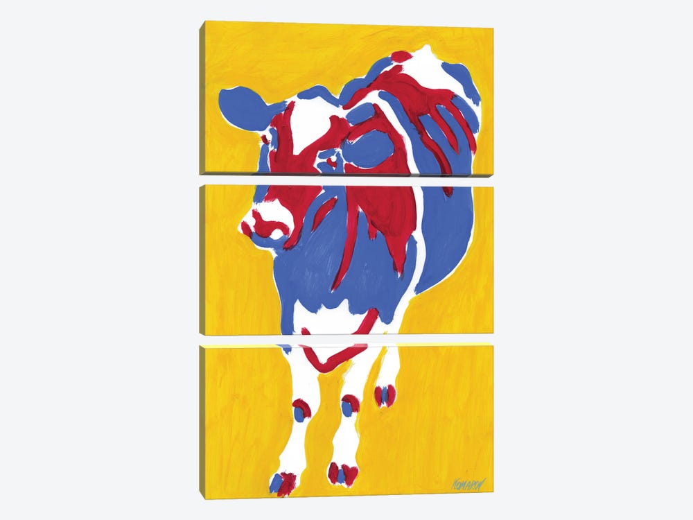 Curious Cow by Vitali Komarov 3-piece Canvas Art