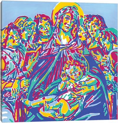 Madonna Of The Pomegranate Canvas Art Print - Jesus Christ