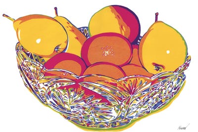 Fruits In A Vase by Vitali Komarov framed wall art