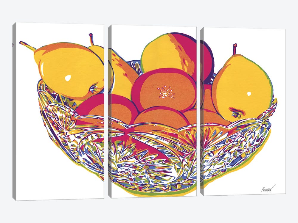 Fruits In A Vase by Vitali Komarov 3-piece Canvas Art