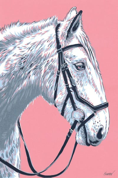 White Horse by Vitali Komarov framed wall art