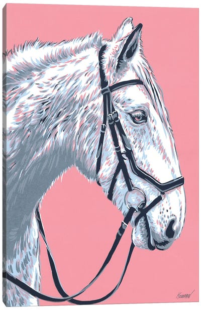 White Horse Canvas Art Print - Vitali Komarov
