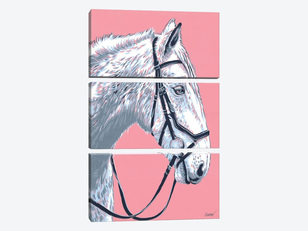 White Horse by Vitali Komarov 3-piece Canvas Print