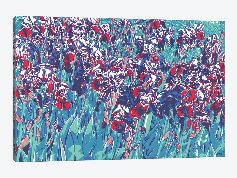 Sunlit Iris Flowers by Vitali Komarov 1-piece Canvas Print