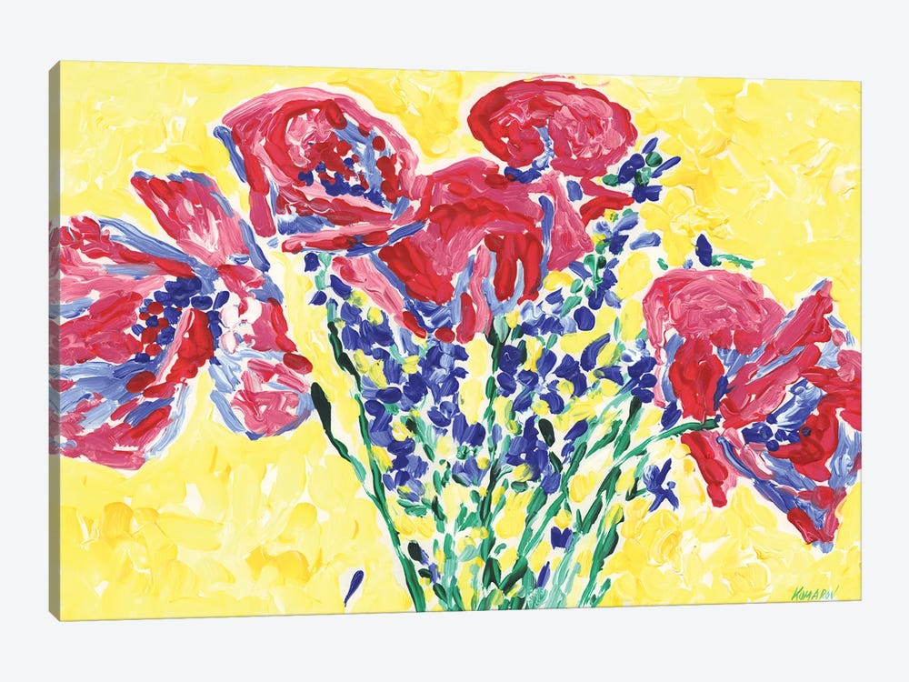 Bouquet Of Poppies by Vitali Komarov 1-piece Canvas Art