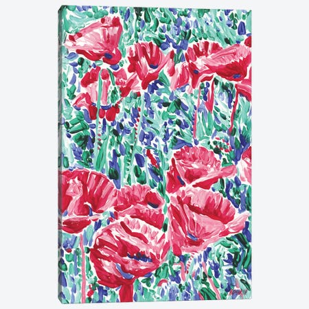 Field With Poppies Canvas Print #VTK180} by Vitali Komarov Art Print
