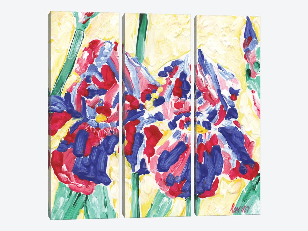 Viola Flowers by Vitali Komarov 3-piece Art Print