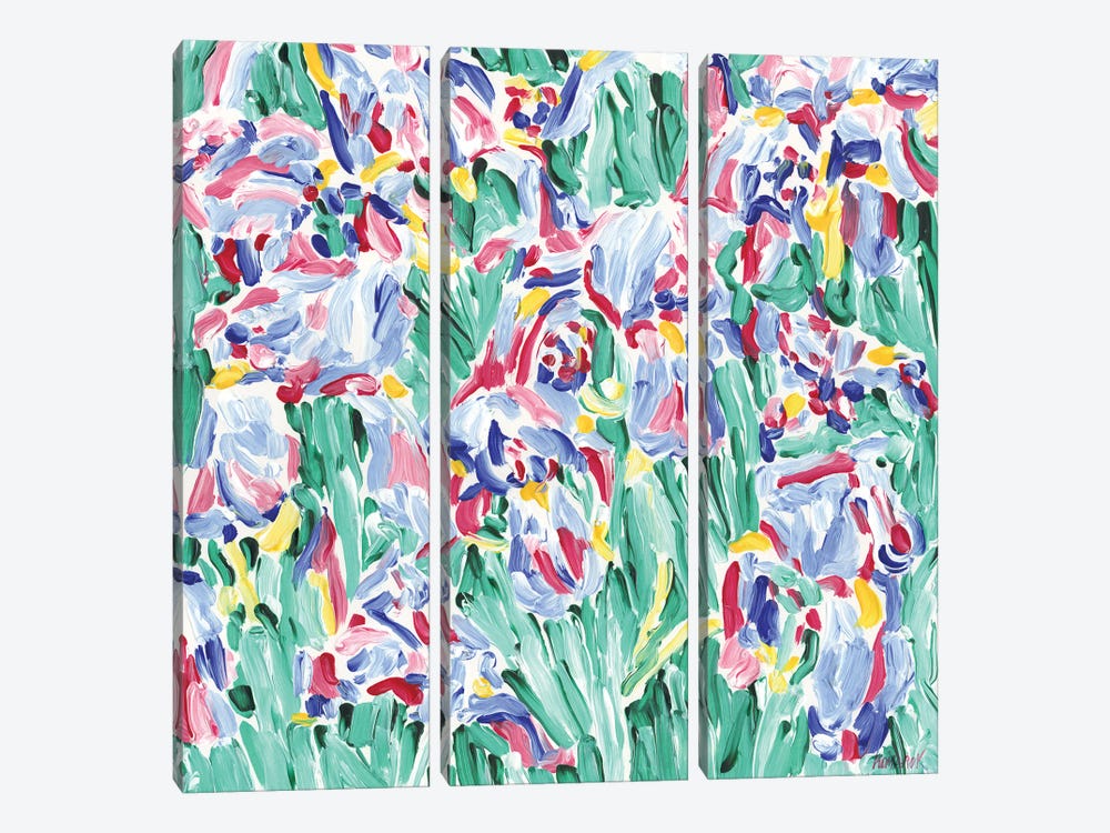 Spring Flowers Bed by Vitali Komarov 3-piece Art Print
