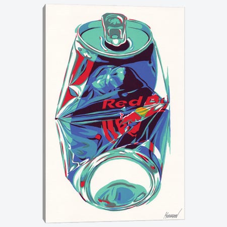 Crashed Red Bull Can Canvas Print #VTK18} by Vitali Komarov Canvas Art Print