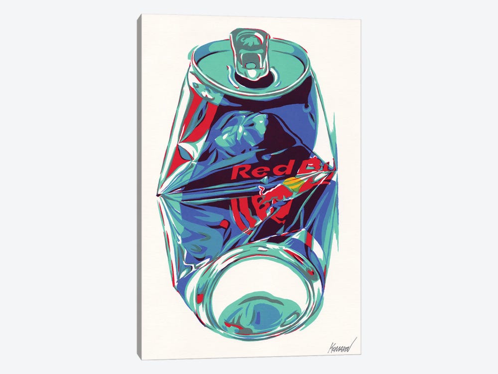 Crashed Red Bull Can by Vitali Komarov 1-piece Canvas Art Print