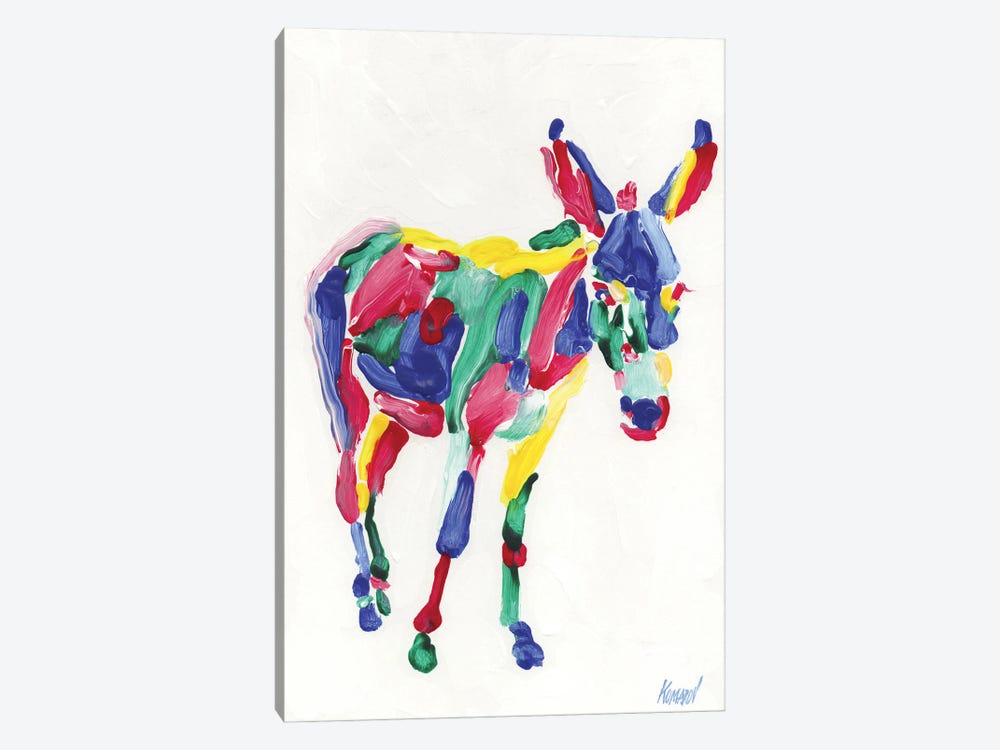 Rainbow Donkey by Vitali Komarov 1-piece Canvas Art
