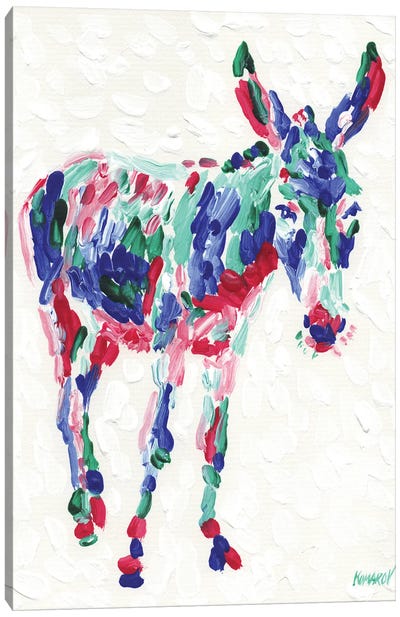 Colourful Donkey Canvas Art Print - Donkey Art