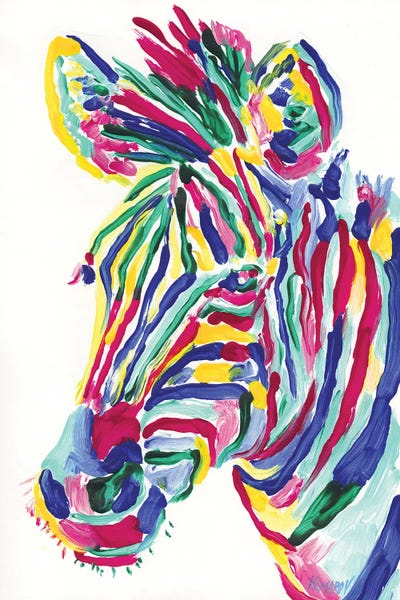 Colorful Zebra by Vitali Komarov art print
