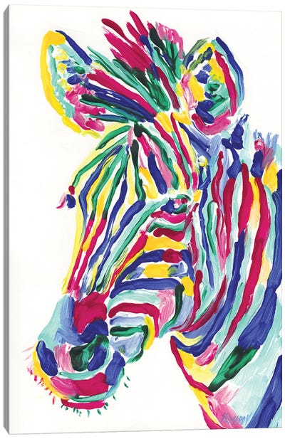 Colorful Zebra Canvas Art Print - Zebra Art