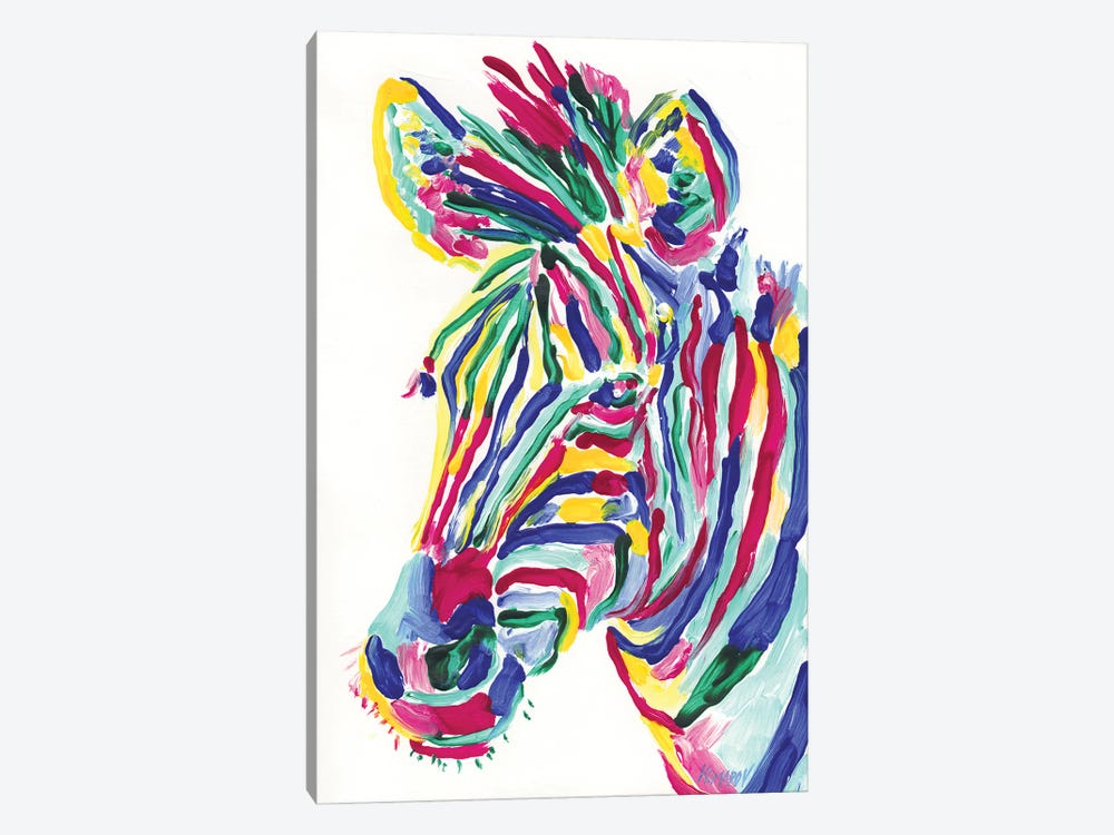 Colorful Zebra by Vitali Komarov 1-piece Canvas Print