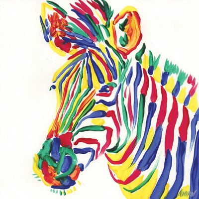 Rainbow Zebra by Vitali Komarov art print