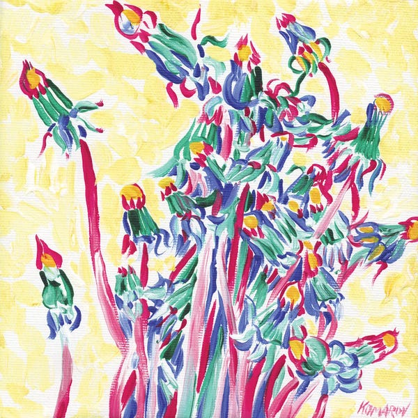 Dandelions: Armful Of Dandelions by Vitali Komarov