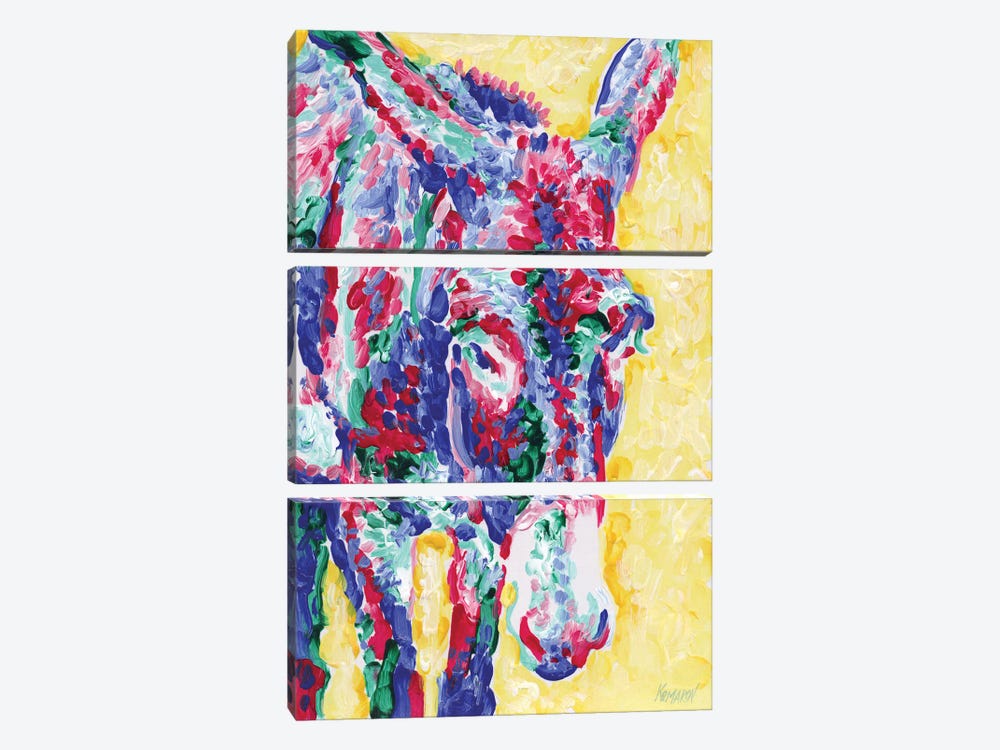Sunlit Donkey by Vitali Komarov 3-piece Canvas Wall Art