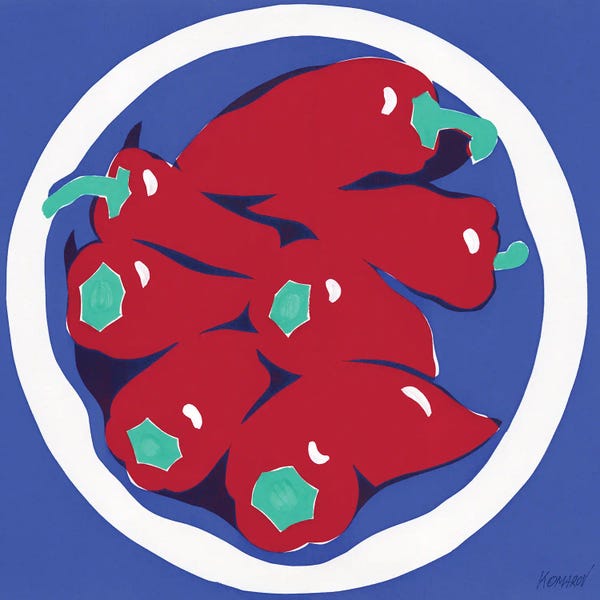 Peppers: Plate With Paprikas by Vitali Komarov