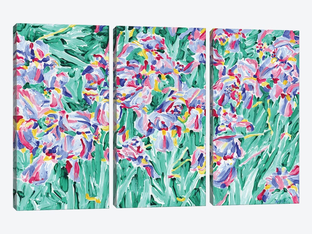 Iris Wildflowers by Vitali Komarov 3-piece Canvas Wall Art