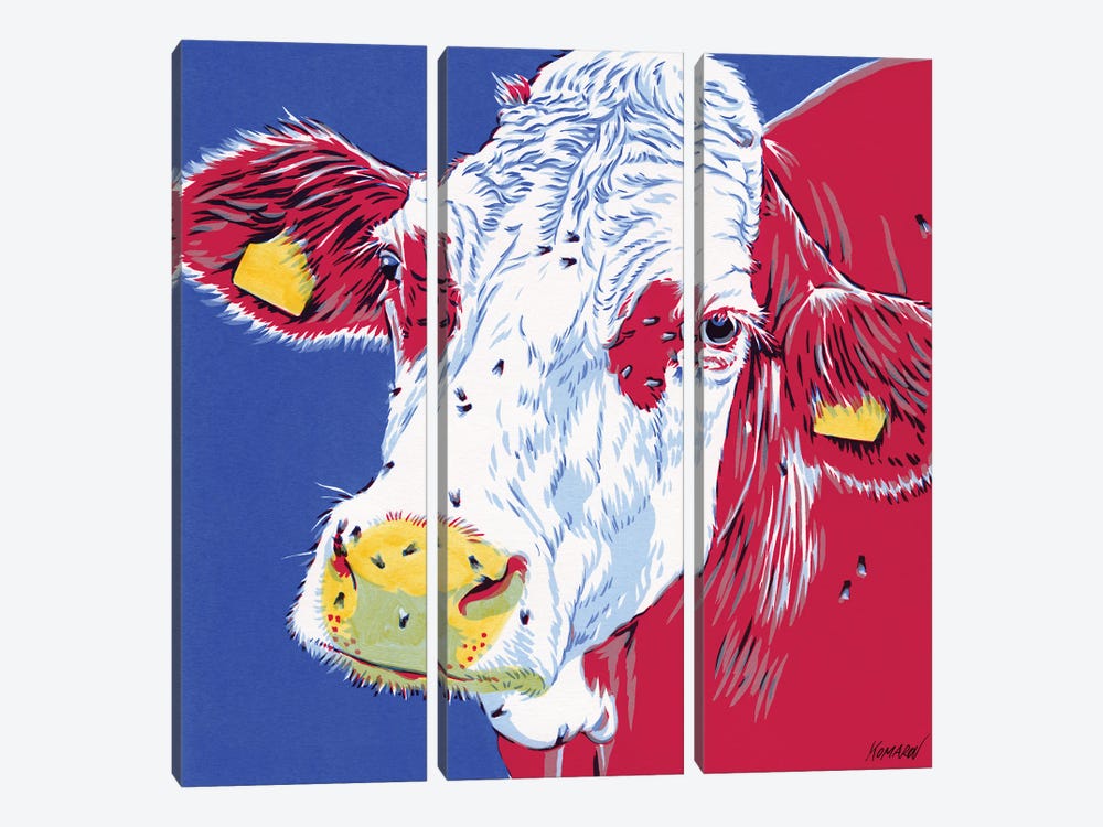 Cow Head by Vitali Komarov 3-piece Canvas Art