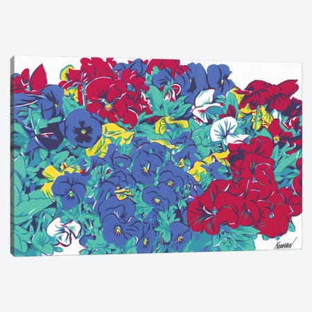Pansies Flowers Canvas Print #VTK210} by Vitali Komarov Canvas Art Print