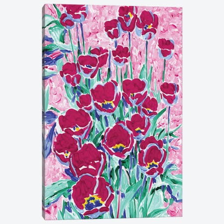 Sunlit Red Tulips Canvas Print #VTK214} by Vitali Komarov Canvas Artwork