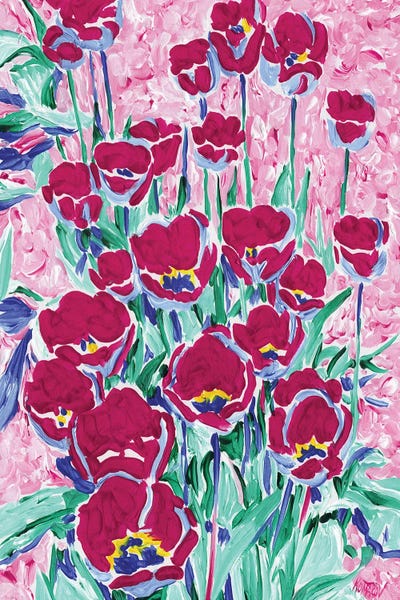 Tulips: Sunlit Red Tulips by Vitali Komarov