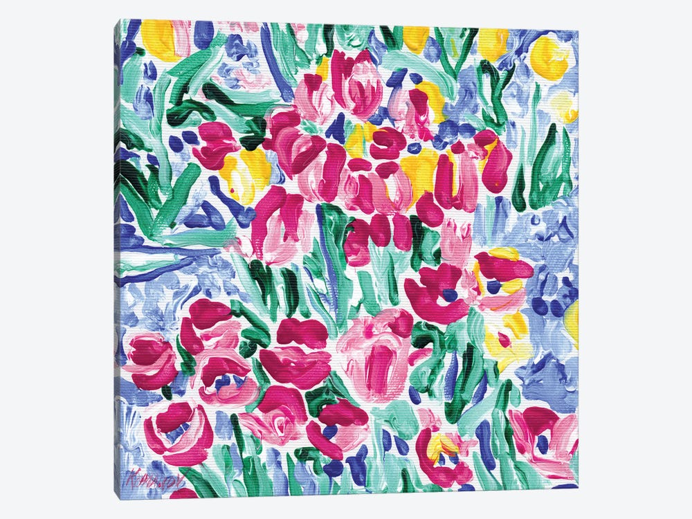 Tulip Flowers Field by Vitali Komarov 1-piece Canvas Art
