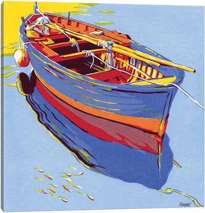 Colorful Boat Canvas Art Print - Rowboat Art