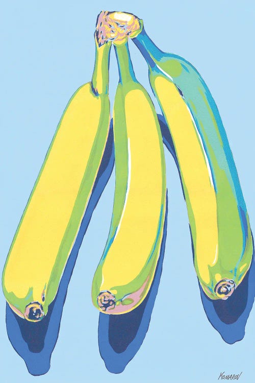 Bananas On Blue Background