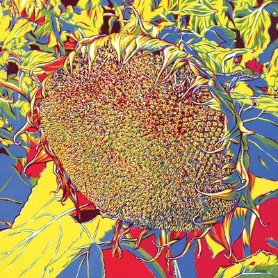 Sunflower by Vitali Komarov multi panel art