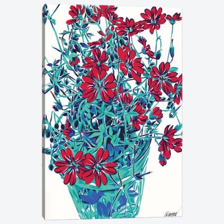 Red Flowers Canvas Print #VTK241} by Vitali Komarov Canvas Art