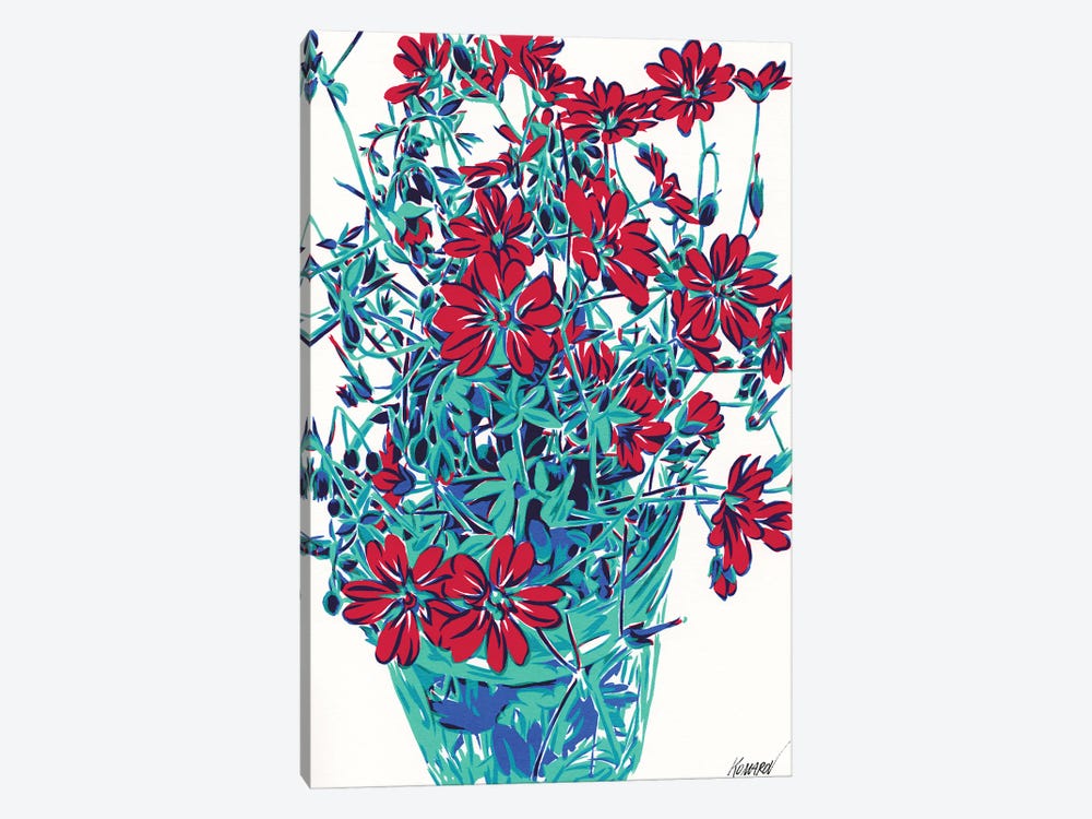 Red Flowers by Vitali Komarov 1-piece Canvas Print
