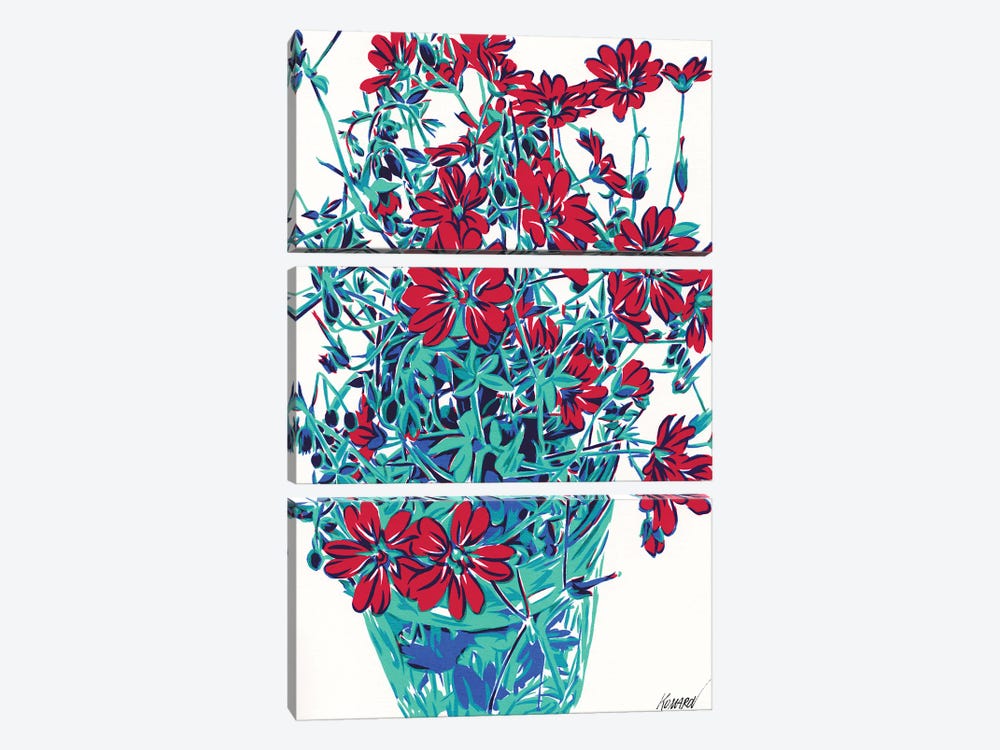 Red Flowers by Vitali Komarov 3-piece Art Print
