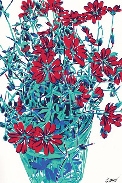 Blue & Red: Red Flowers by Vitali Komarov