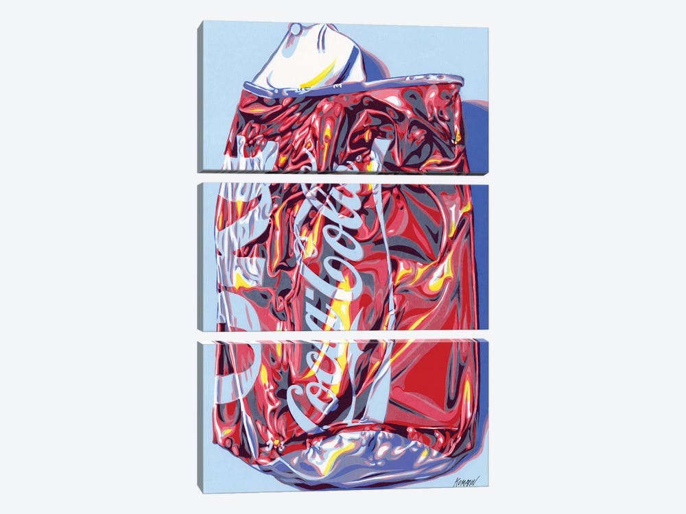 Crashed Cola Can by Vitali Komarov 3-piece Canvas Art