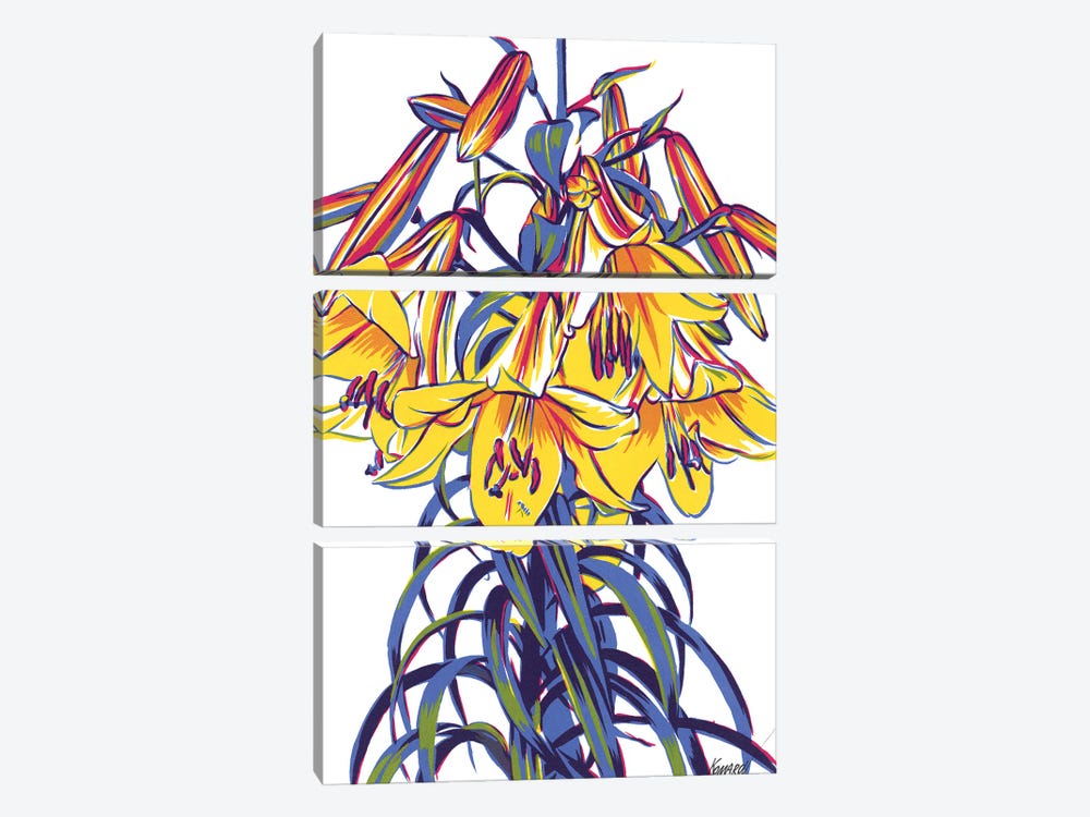 Lily flowers by Vitali Komarov 3-piece Canvas Art