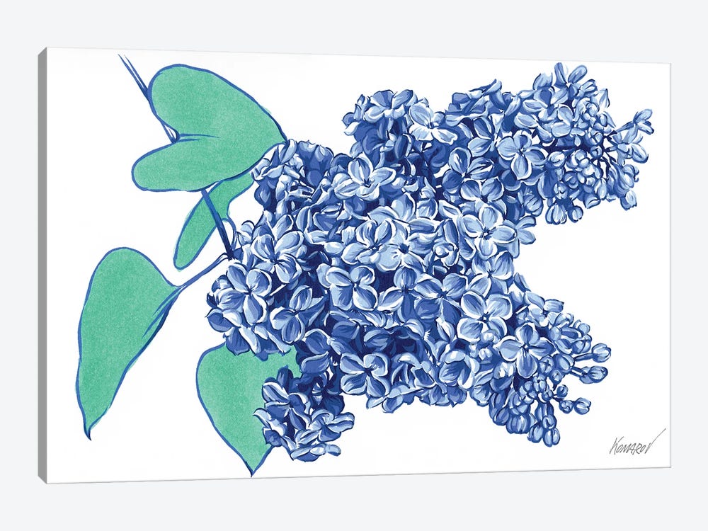 Blue Lilac Flower by Vitali Komarov 1-piece Canvas Artwork