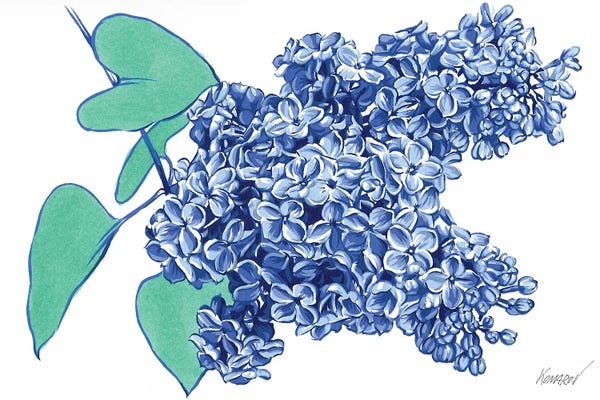 Lilacs: Blue Lilac Flower by Vitali Komarov