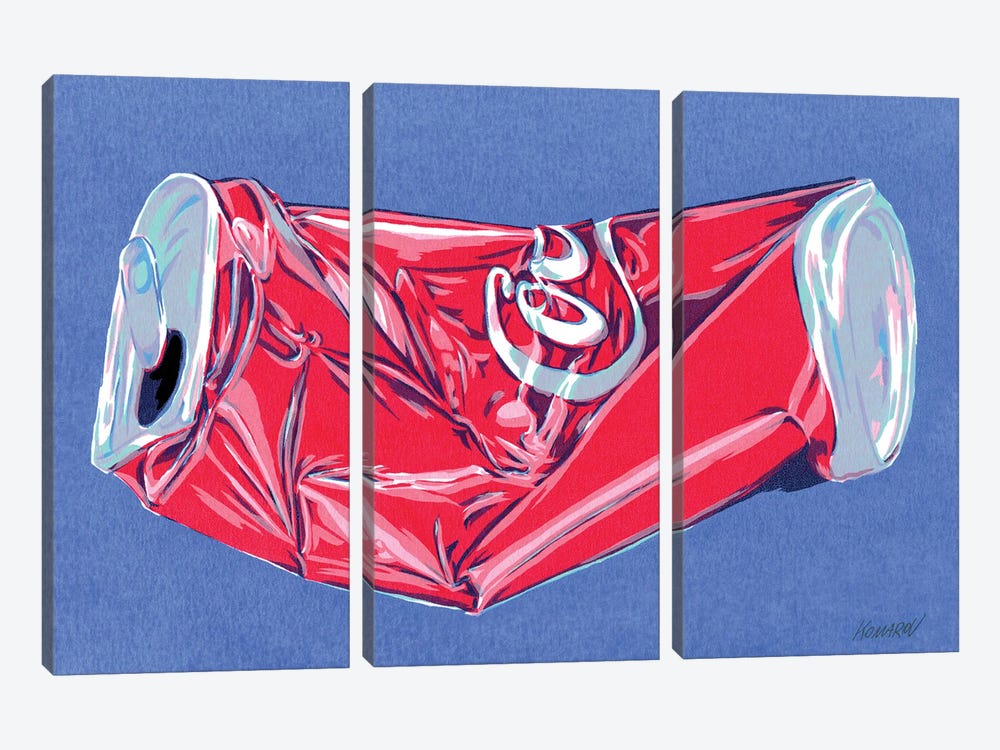 Crushed Cola Can by Vitali Komarov 3-piece Canvas Artwork